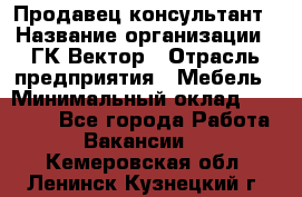 Продавец-консультант › Название организации ­ ГК Вектор › Отрасль предприятия ­ Мебель › Минимальный оклад ­ 15 000 - Все города Работа » Вакансии   . Кемеровская обл.,Ленинск-Кузнецкий г.